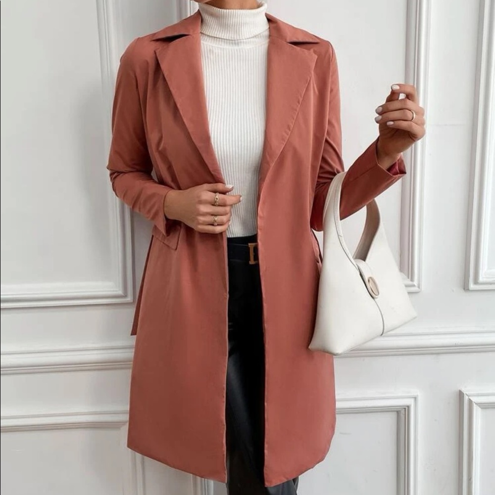 Open front trench coat - Picture 4 of 9